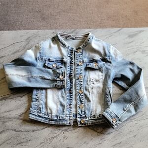 VOGUE JEANS Stretch Button Down Jean Jacket Blue Size M
